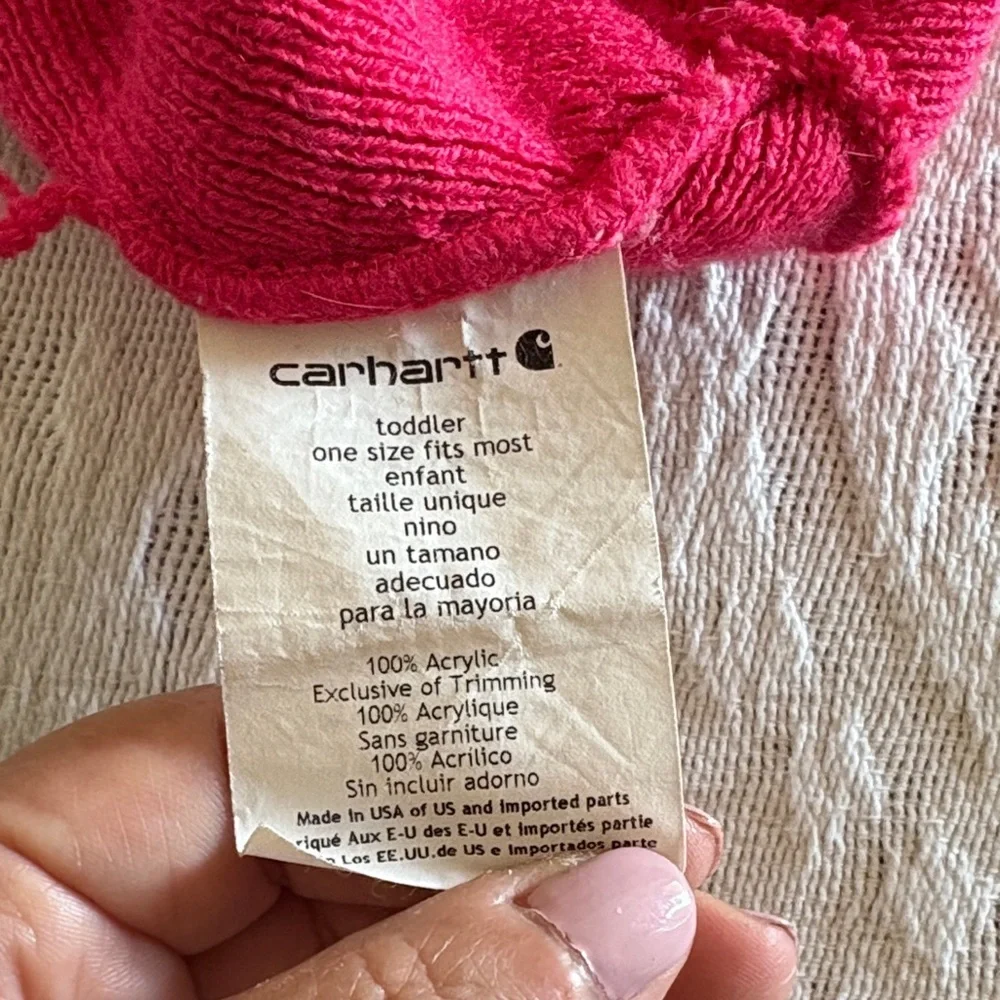 Gently Loved Carhartt Kids Bright Pink Knit Hat